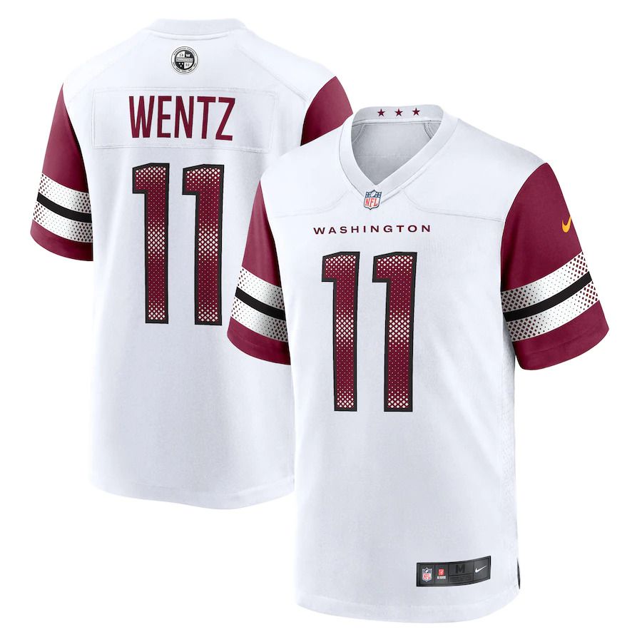 Men Washington Commanders #11 Carson Wentz Nike White Game NFL Jersey